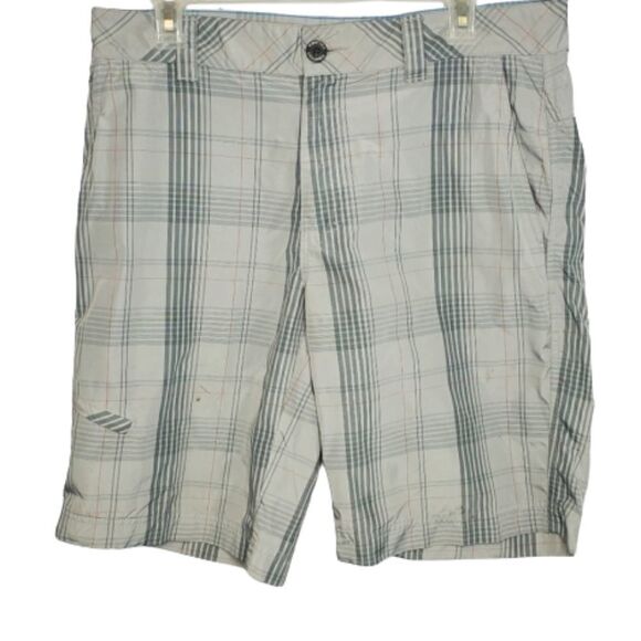 COLUMBIA‎ shorts gray omni shade sun protection plaid 32 - Picture 1 of 8